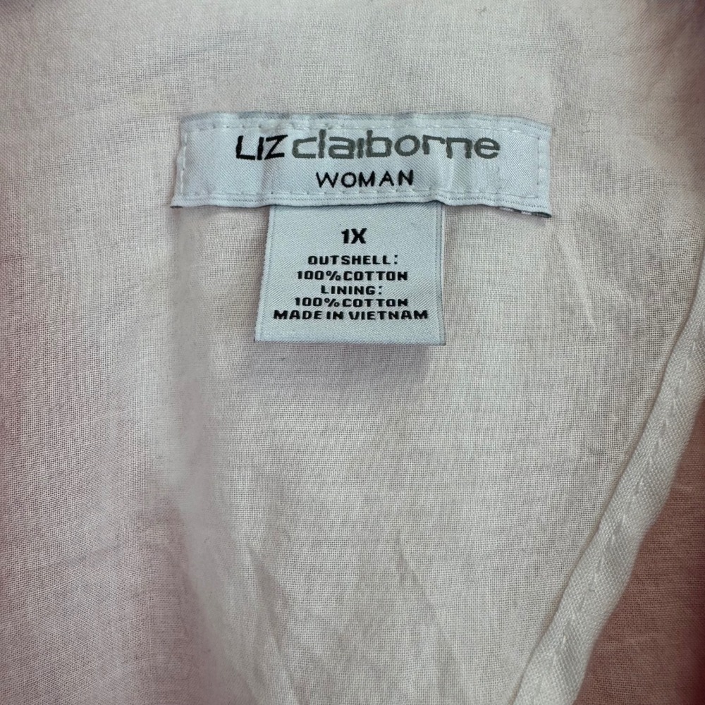 Liz Claiborne Woman Red 100% Cotton Blazer Jacket Plus Size 1X Single Button - Picture 3 of 15